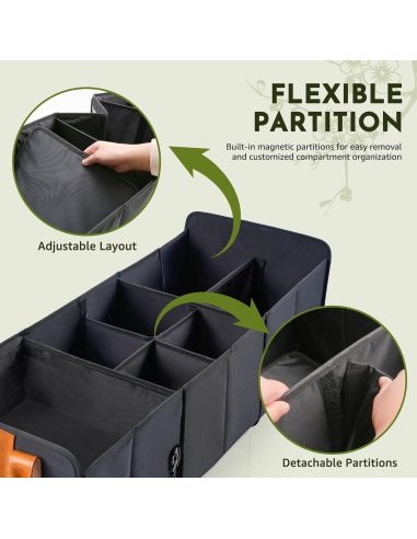 Organizador de Maletero Plegable SugarFox 95L con Compartimento para Zapatos