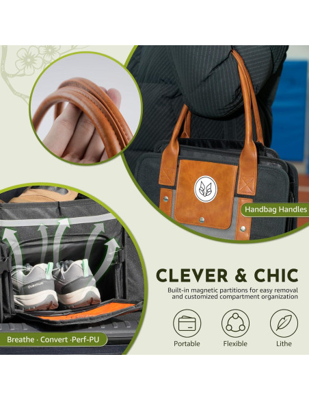 Organizador de Maletero Plegable SugarFox 95L con Compartimento para Zapatos