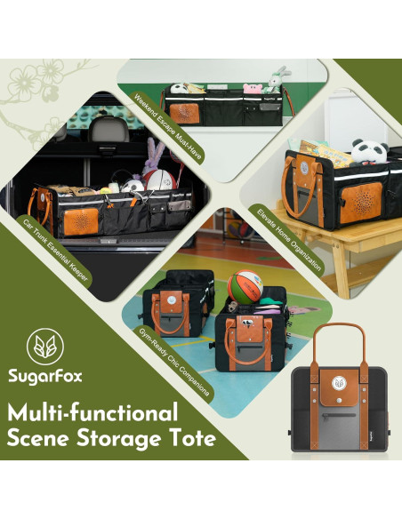 Organizador de Maletero Plegable SugarFox 95L con Compartimento para Zapatos