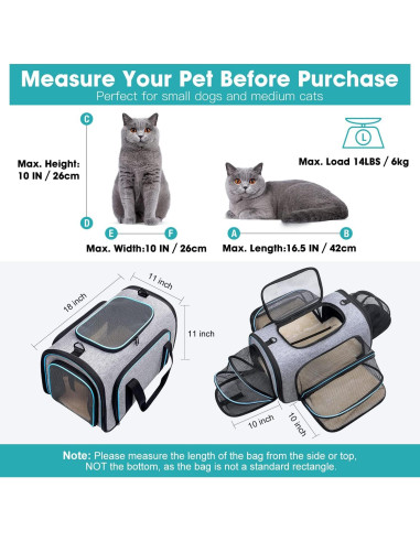 Transportín Expandible Siivton 4 Vías para Mascotas