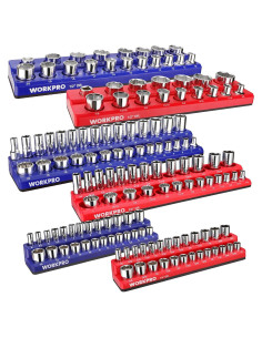Organizador de Enchufes Magnético WORKPRO 6 Piezas Métricos y SAE