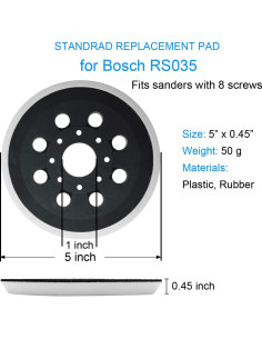 Pad de Lijado de 5" para Bosch RS035, ROS10 y ROS20VS - 1 Paquete 2
