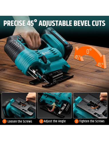 Sierra de calar inalámbrica WOODSTARTER 18V con batería y cargador