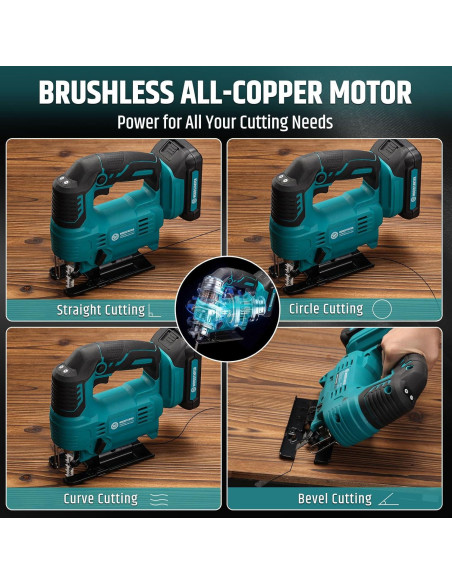 Sierra de calar inalámbrica WOODSTARTER 18V con batería y cargador