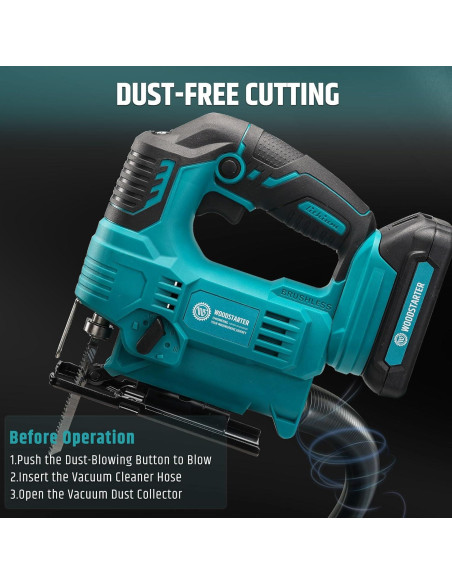 Sierra de calar inalámbrica WOODSTARTER 18V con batería y cargador