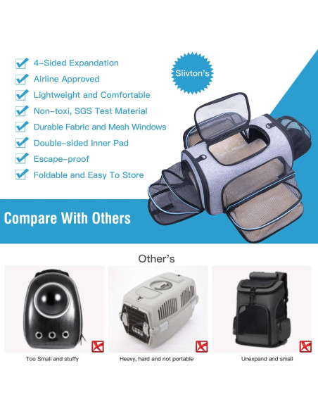 Transportín Expandible Siivton 4 Vías para Mascotas