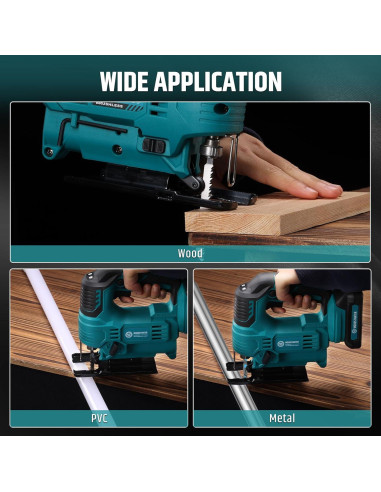 Sierra de calar inalámbrica WOODSTARTER 18V con batería y cargador