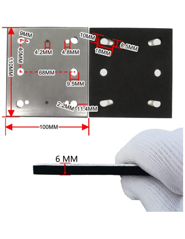 Almohadilla Cuadrada de Reemplazo HDongany para Lijadora BO4556