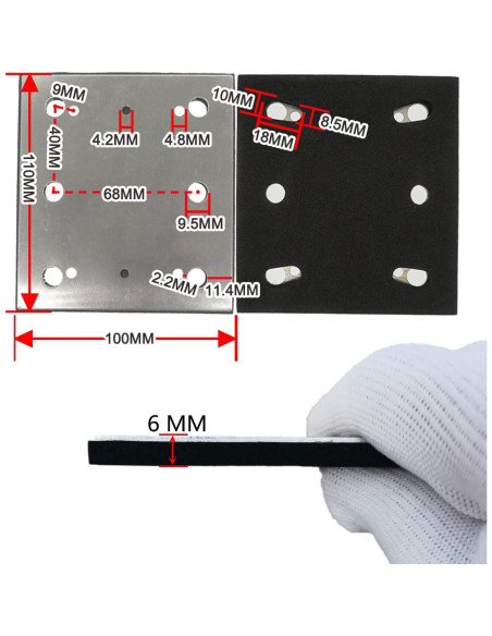 Almohadilla Cuadrada de Reemplazo HDongany para Lijadora BO4556