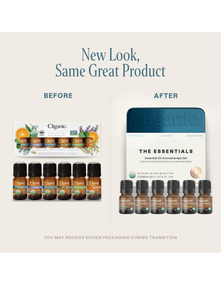 Set de Aceites Esenciales Orgánicos Cliganic - 6 Piezas 100% Puro
