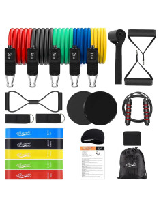 Juego de Bandas de Resistencia CRecreda 23 Piezas para Fitness
