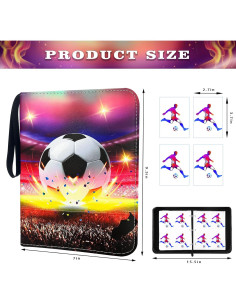 Carpeta de Tarjetas de Fútbol Yisheme 400 Bolsillos Impermeable 2