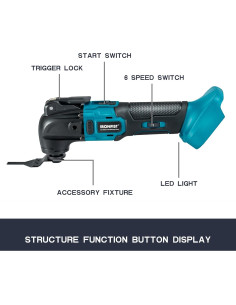 Herramienta Oscilante Inalámbrica IRONFIST 18V 6 Velocidades 2