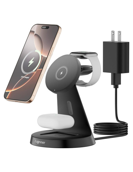 Estación de Carga Inalámbrica 3 en 1 Augnner 15W para iPhone