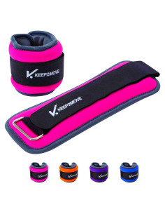 Pesas de Tobillo KEEP2MOVE 0.3Kg Rojo Rosa/Gris Ajustables