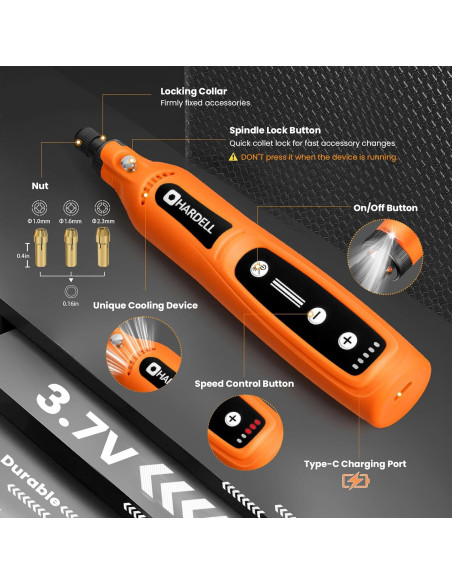 Herramienta Rotativa Inalámbrica HARDELL 4V 69 Piezas 2000mAh