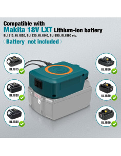Adaptador Cargador Inalámbrico Rápido Fybemax para Makita 18V 2