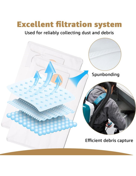 Bolsas de Filtro de Reemplazo Lakapre 191C26-2 - Paquete de 10 Bolsas de Filtro de Reemplazo Lakapre 191C26-2 - Paquete de 10