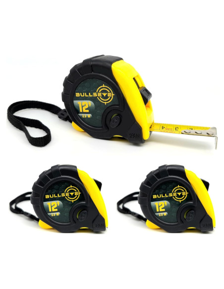 Cinta Métrica Retráctil Bullseye 3-Pack Amarillo 3m