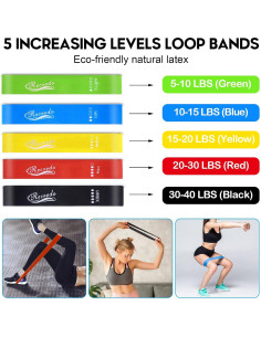 Juego de Bandas de Resistencia CRecreda 23 Piezas para Fitness 2