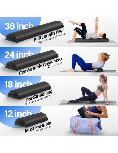 Rodillo de Espuma Mediana Firme Yes4All 30.48 cm para Masaje