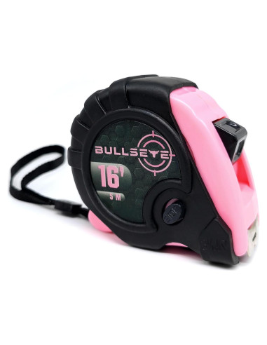 Cinta Métrica Bullseye 4.88 Metros Rosa Retráctil Premium