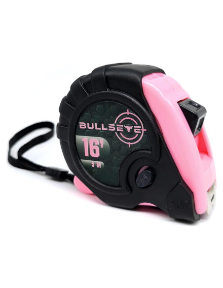 Cinta Métrica Bullseye 4.88 Metros Rosa Retráctil Premium