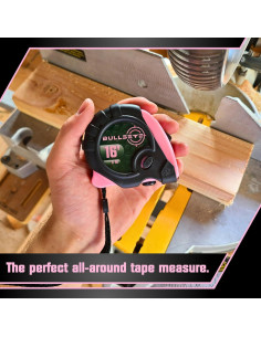 Cinta Métrica Bullseye 4.88 Metros Rosa Retráctil Premium 2