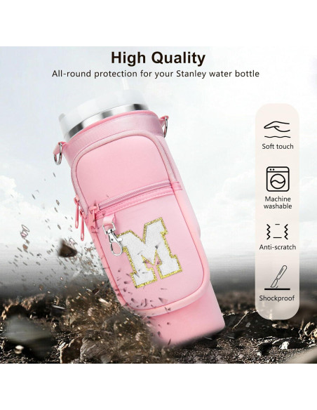 Soporte de Botella de Agua LOKASS Rosa con Correa Ajustable