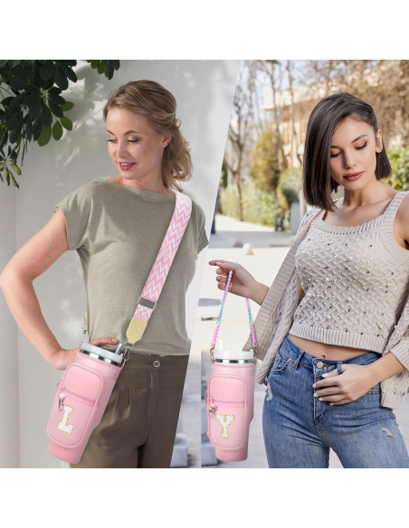 Soporte de Botella de Agua LOKASS Rosa con Correa Ajustable