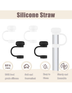 Tapas de Silicona para Popote SEMATA 4 Pcs 10 mm Reutilizables 2