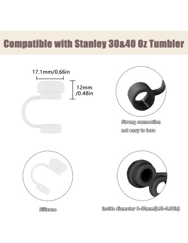 Tapas de Silicona para Popote SEMATA 4 Pcs 10 mm Reutilizables