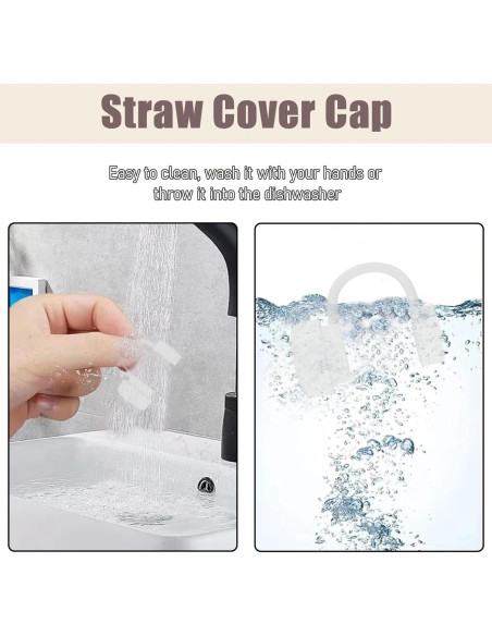 Tapas de Silicona para Popote SEMATA 4 Pcs 10 mm Reutilizables