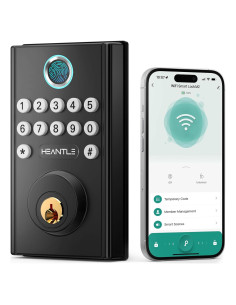 Cerradura Inteligente WiFi HEANTLE con Huella y Control Remoto