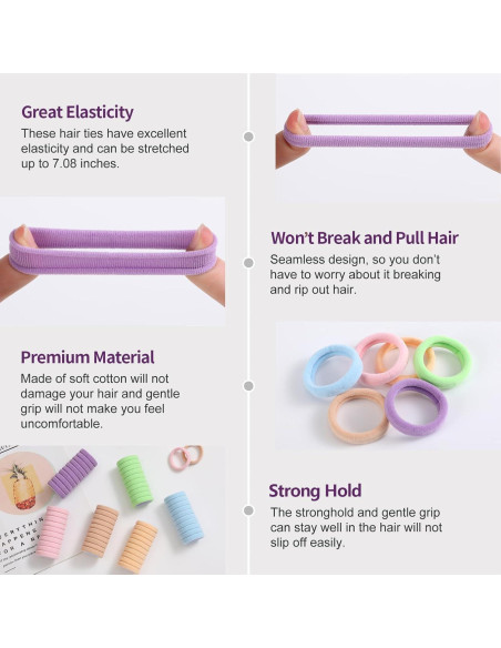 100 Gomas de Pelo Gruesas Bessrung Sin Costura Caramelo