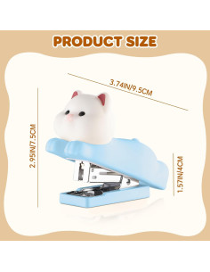 Grapadora Mini Honagu Azul de Silicona para Oficina y Escuela 2