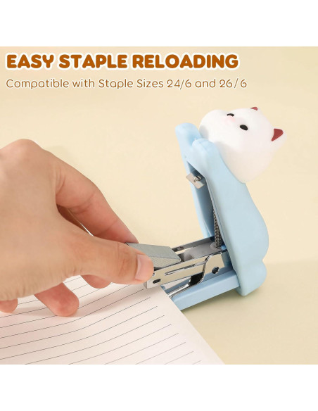 Grapadora Mini Honagu Azul de Silicona para Oficina y Escuela Grapadora Mini Honagu Azul de Silicona para Oficina y Escuela