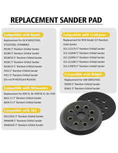 Pad de Reemplazo Lijadora Orbital RUIHONGV 5" Paquete de 2 2