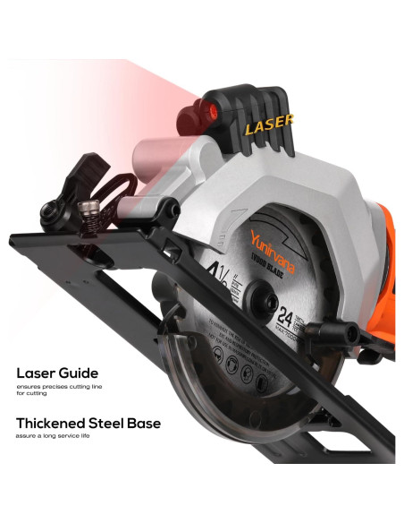 Sierra Circular Inalámbrica Yunirvana 20V 3400RPM 11.43cm