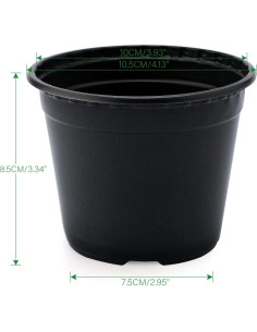 100 Macetas de Plástico Negras KINGLAKE 10.16 cm con Drenaje 2