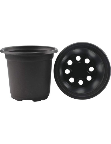 100 Macetas de Plástico Negras KINGLAKE 10.16 cm con Drenaje