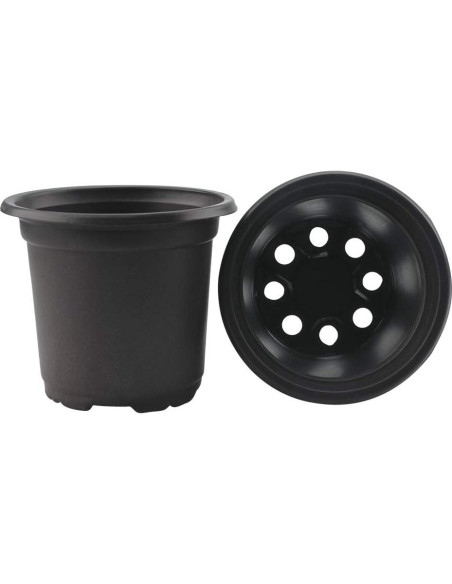100 Macetas de Plástico Negras KINGLAKE 10.16 cm con Drenaje