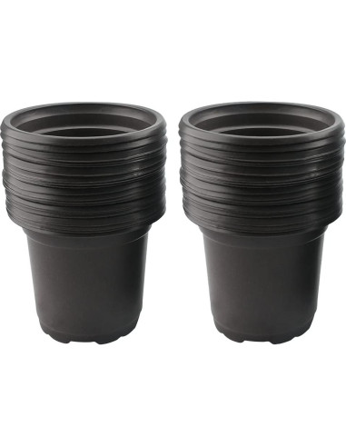 100 Macetas de Plástico Negras KINGLAKE 10.16 cm con Drenaje