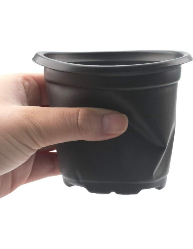 100 Macetas de Plástico Negras KINGLAKE 10.16 cm con Drenaje