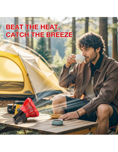 Ventilador Portátil PropeLannt 18V con Luz LED y 3 Velocidades