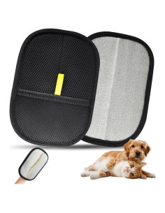 Guantes Eliminadores de Pelo de Mascota INABULETWO 1 Paquete Negro