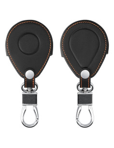 Cubierta de Llave kwmobile para Motocicleta Harley Davidson - Protector de Cuero Sintético Naranja/Negro