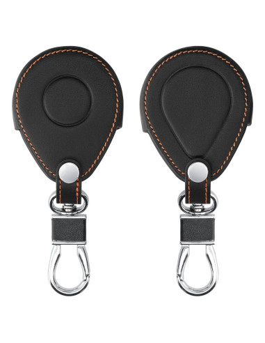 Cubierta de Llave kwmobile para Motocicleta Harley Davidson - Protector de Cuero Sintético Naranja/Negro