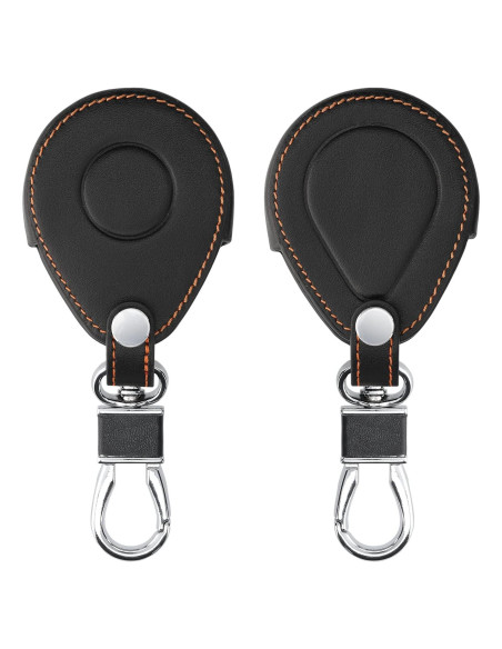 Cubierta de Llave kwmobile para Motocicleta Harley Davidson - Protector de Cuero Sintético Naranja/Negro