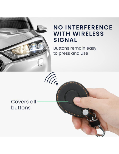 Cubierta de Llave kwmobile para Motocicleta Harley Davidson - Protector de Cuero Sintético Naranja/Negro